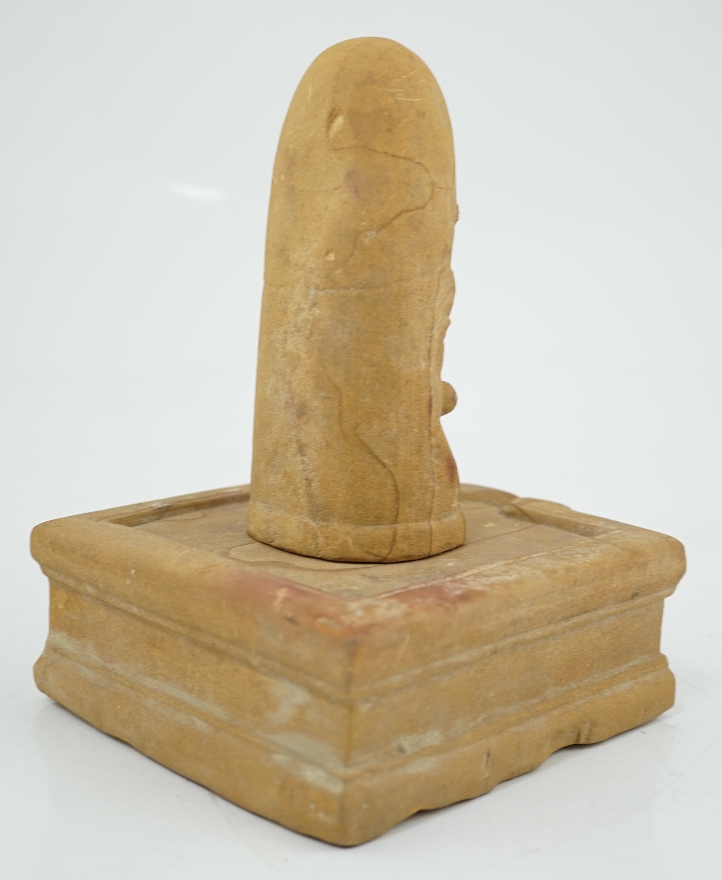 A sandstone Ekamukha Shiva Linga and Yoni, Northwest India, 7th/8th century A.D.